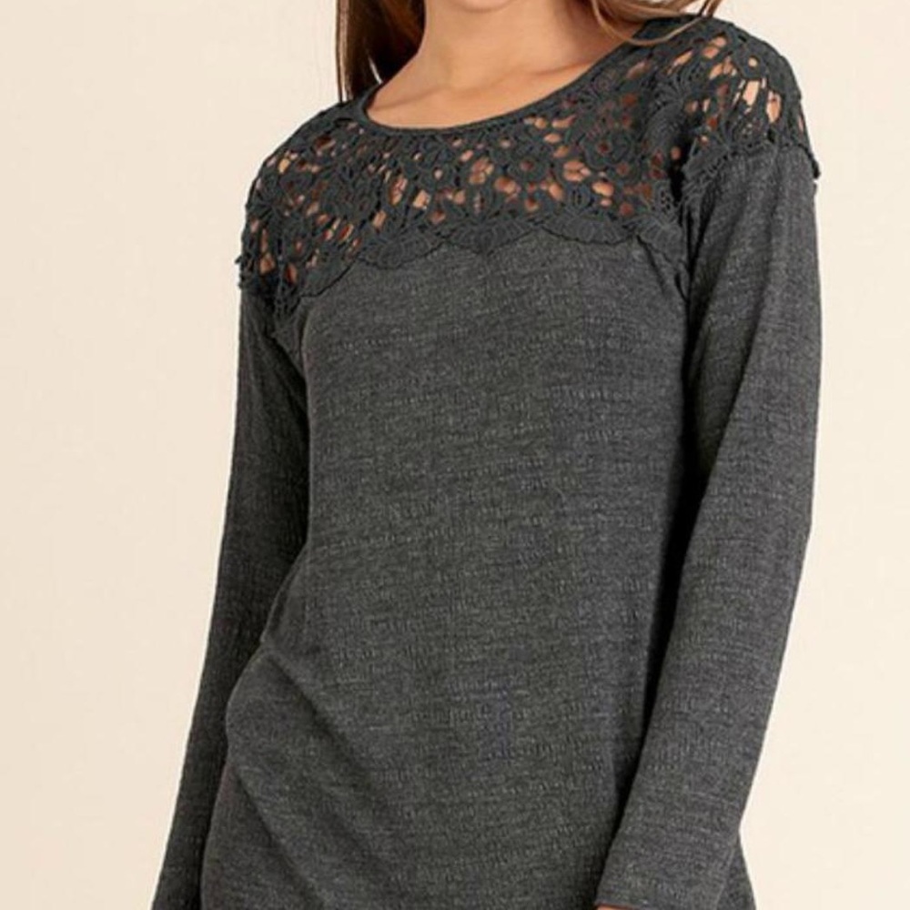 🌿 Umgee | Olive Green Tunic w/ Lace
